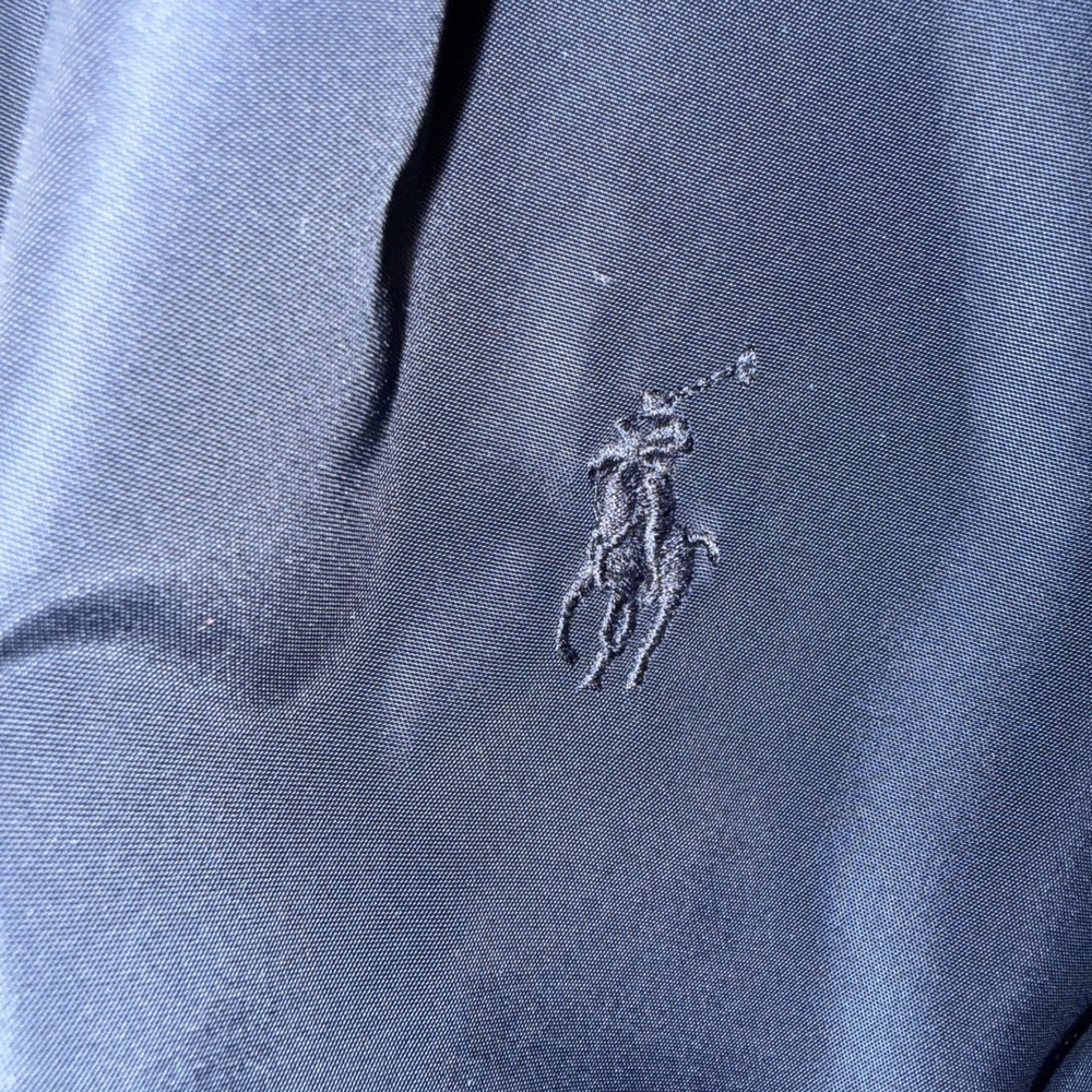 Polo Ralph Lauren Blue Hybrid Knit Nylon Full Zip Sweater Bomber Jacket XL - Picture 8 of 12